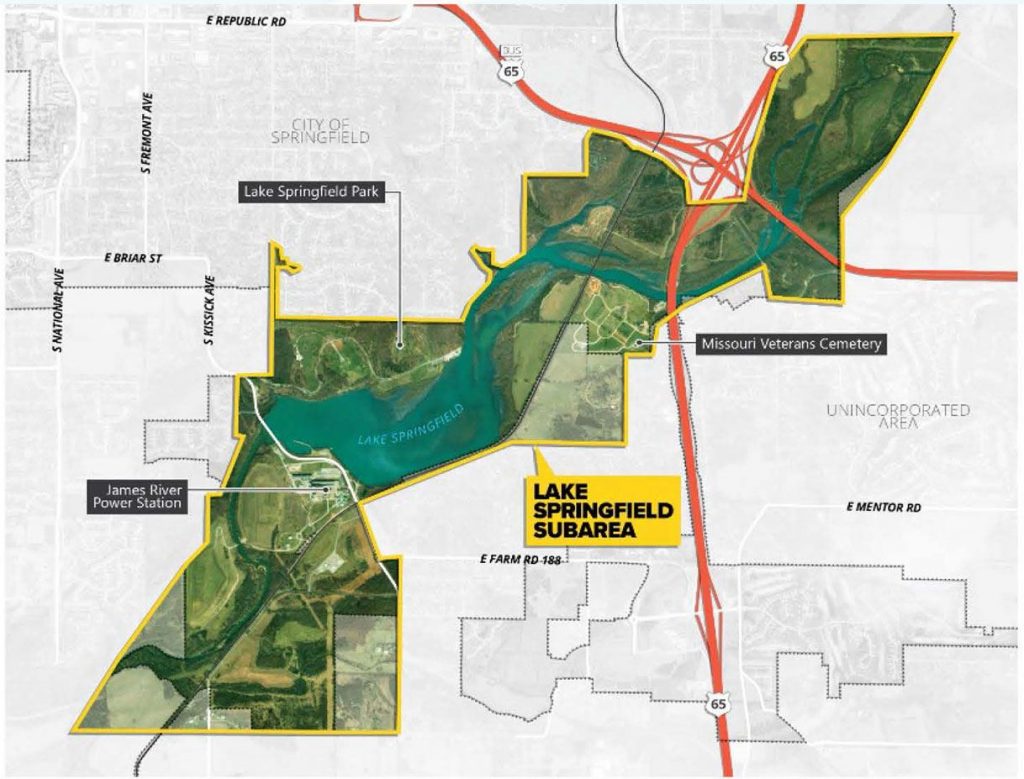 map of the Lake Springfield sub area