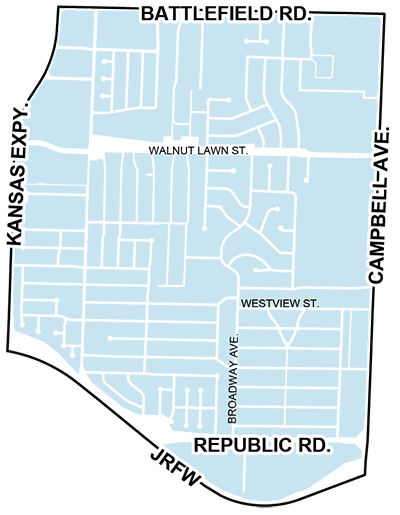 map of greater parkcrest neighborhood