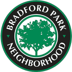 bradford park neighborhood text encircling a green tree graphic